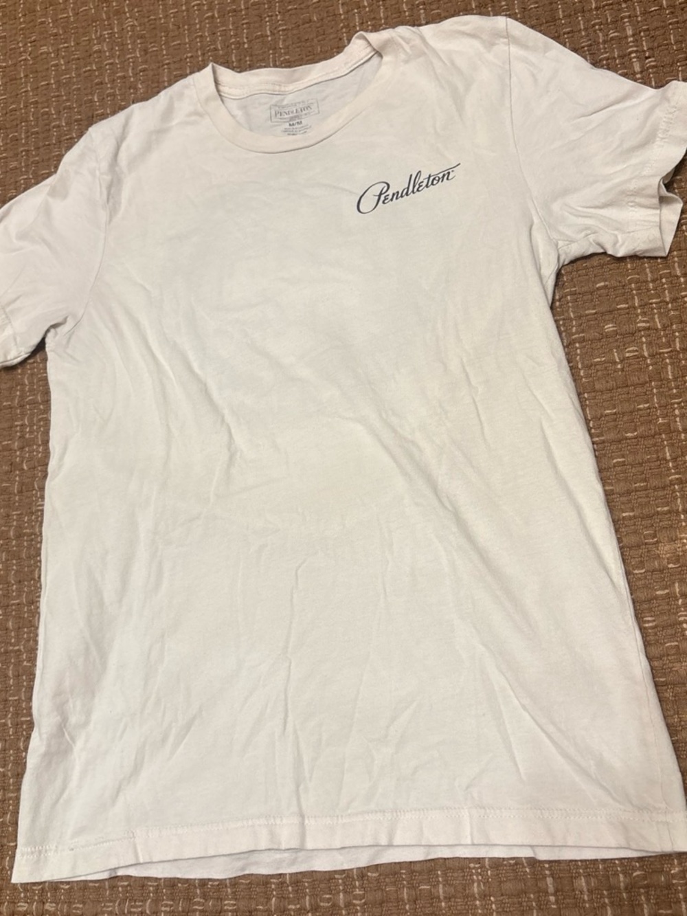 Pendleton Cream Short Sleeve Logo Tee with Navy Script